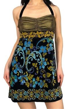 Free people lost in paradise velvety floral mini dress